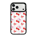 Cherry Coquette Bow Magsafe Cute Phone Cases - Glaze Finish With Shimmer Accents