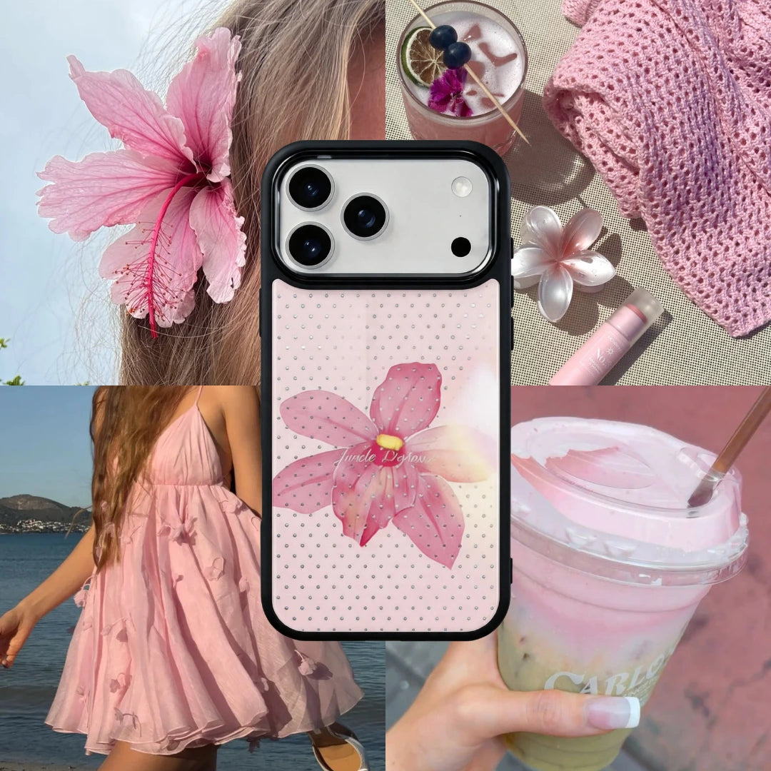 Starlit Lily flower Magsafe Cute Phone Cases - Glaze Finish With Shimmer Accents