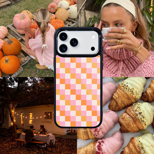 Candy Corn Checker Magsafe Cute Phone Cases - Glaze Finish With Shimmer Accent