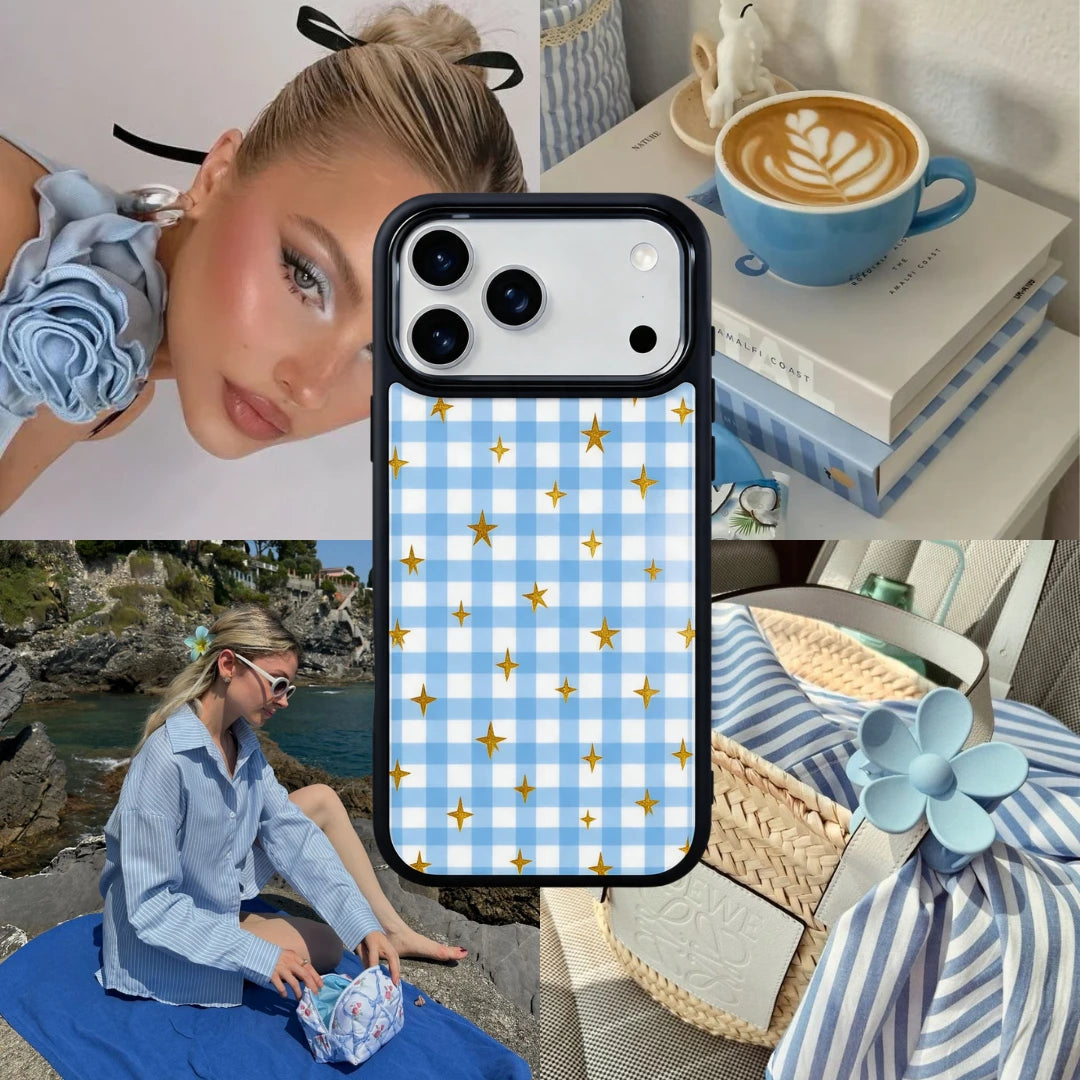 Joy in Blue Magsafe Cute Phone Cases - Glaze Finish With Shimmer Accents