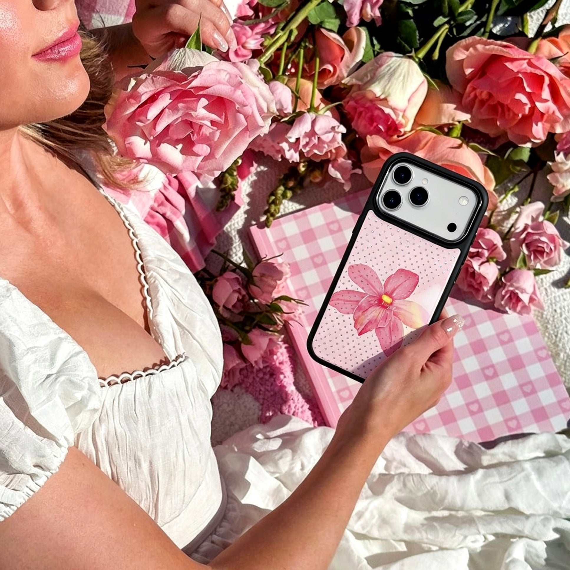 Starlit Lily flower Magsafe Cute Phone Cases - Glaze Finish With Shimmer Accents