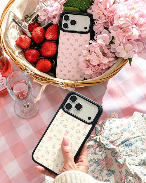 Bow Edit Magsafe Cute Phone Cases - Glaze Finish With Shimmer Accents