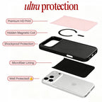 Blush Bunny Bow Magsafe Cute Phone Cases - Glaze Finish With Shimmer Accents