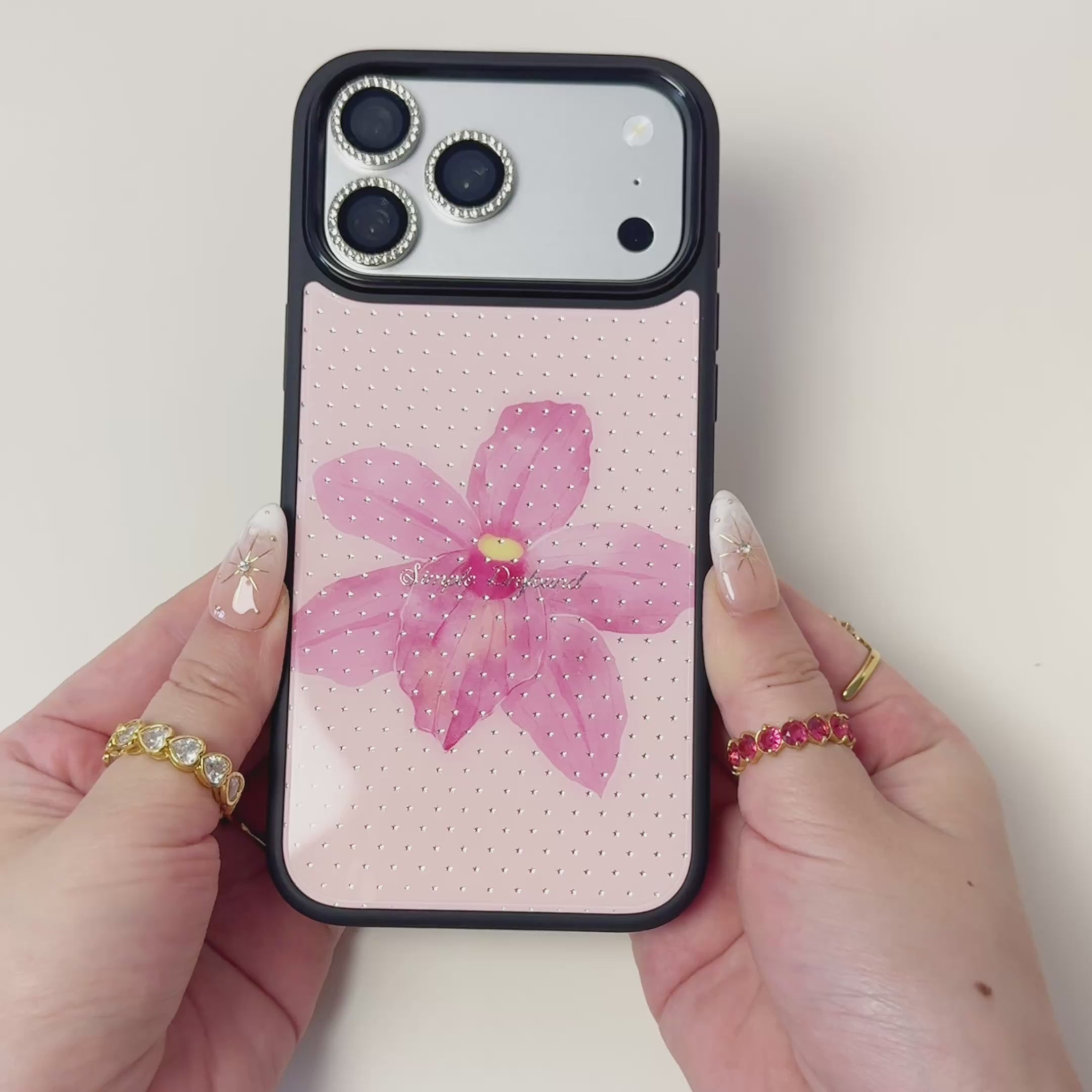Starlit Lily flower Magsafe Cute Phone Cases - Glaze Finish With Shimmer Accents