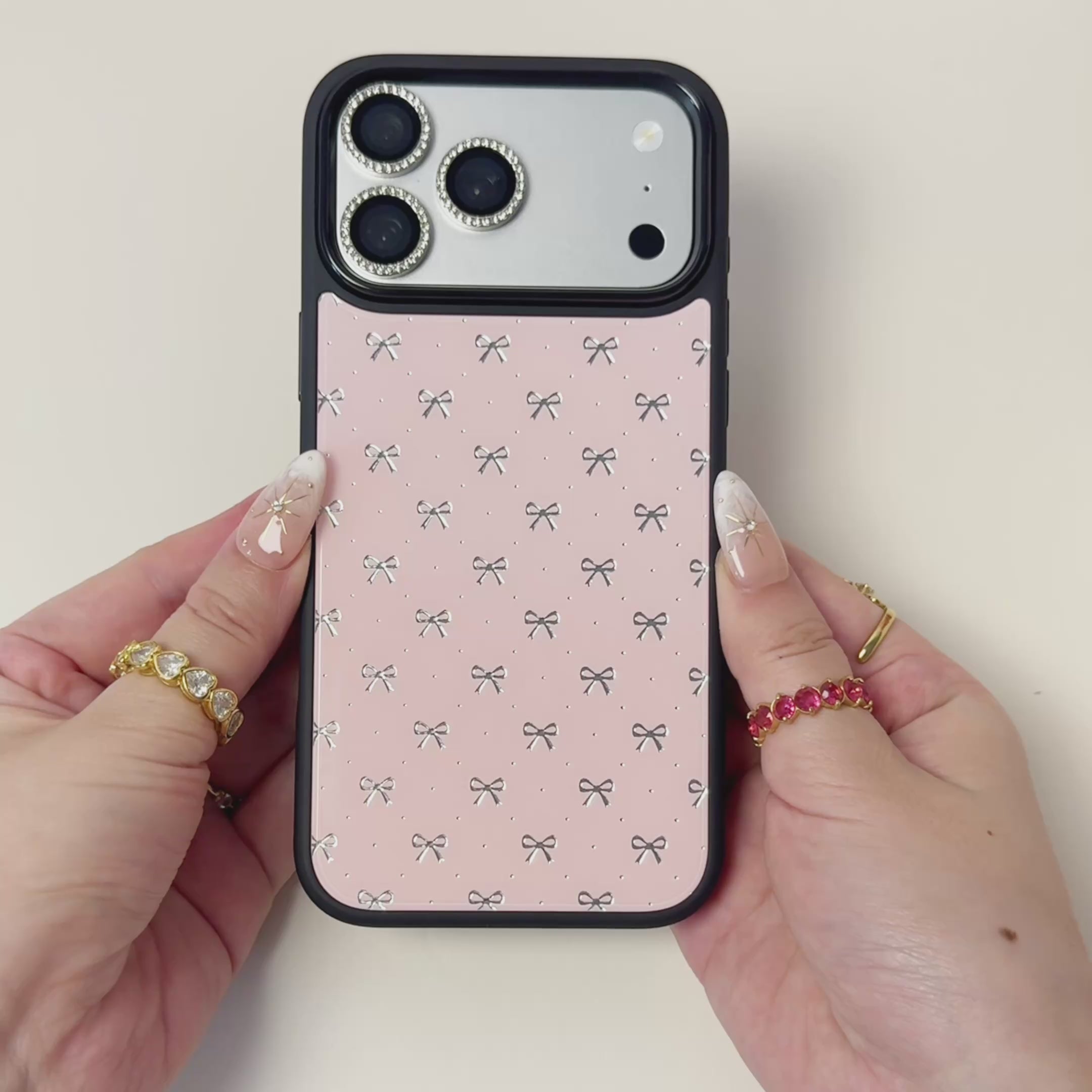 Bow Edit Magsafe Cute Phone Cases - Glaze Finish With Shimmer Accents