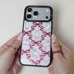 Blush Bunny Bow Magsafe Cute Phone Cases - Glaze Finish With Shimmer Accents