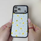 Little Joys Blue Stripes Magsafe Cute Phone Cases - Glaze Finish With Shimmer Accents