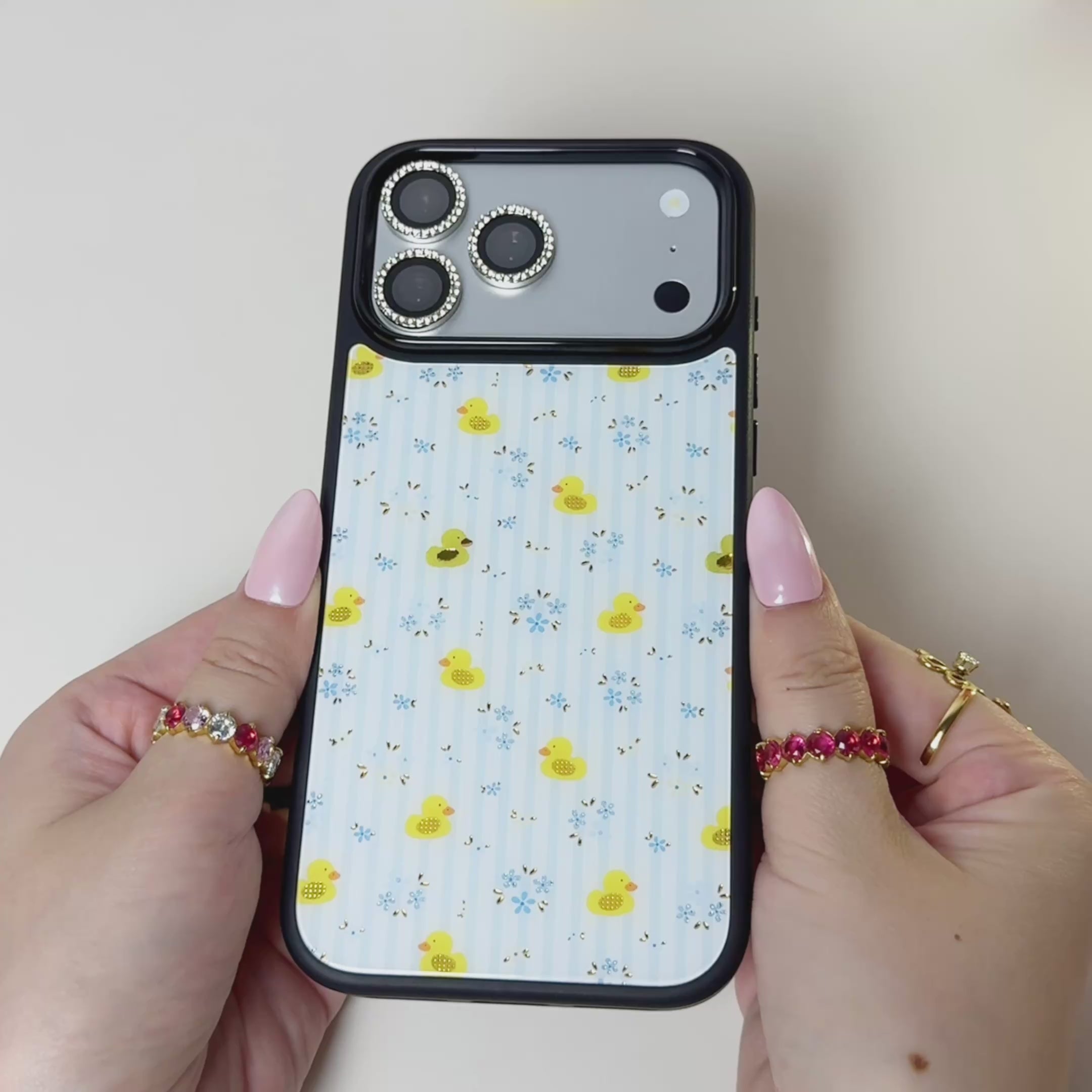 Little Joys Blue Stripes Magsafe Cute Phone Cases - Glaze Finish With Shimmer Accents
